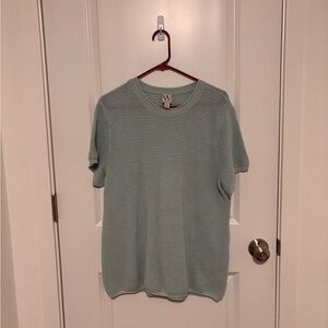 Worthington Knit Seafoam Green Short Sleeve Sweater Shirt